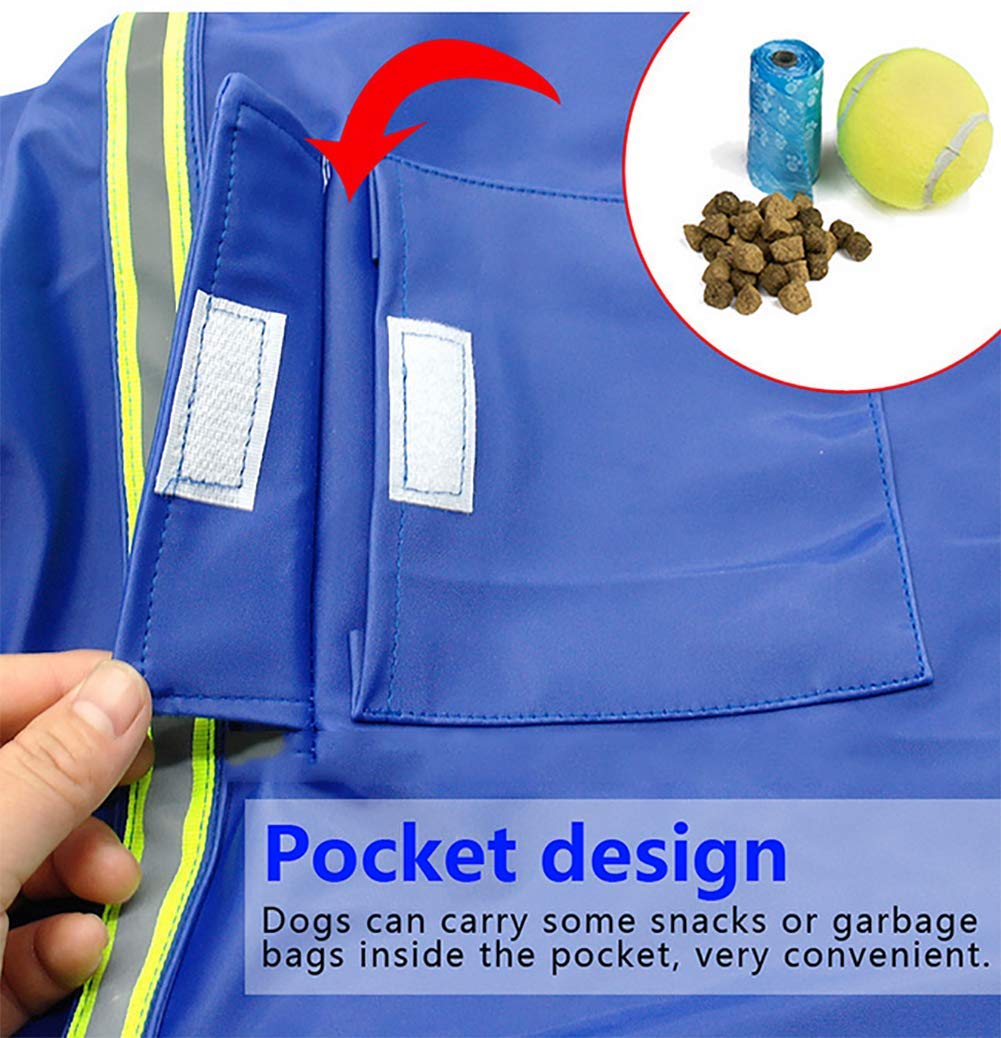 Impermeabile per cani, cappotto per cani da compagnia impermeabile regolabile, impermeabile di sicurezza antivento, impermeabile traspirante per cani di piccola, media e grande taglia (Blue XXX)