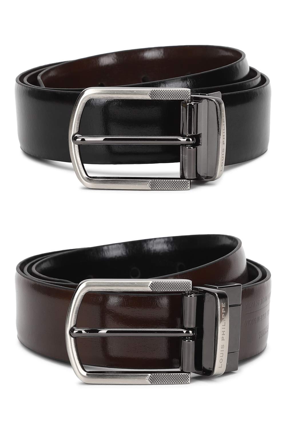 louis philippe Men Black Solid Leather Formal Belt-picture-14
