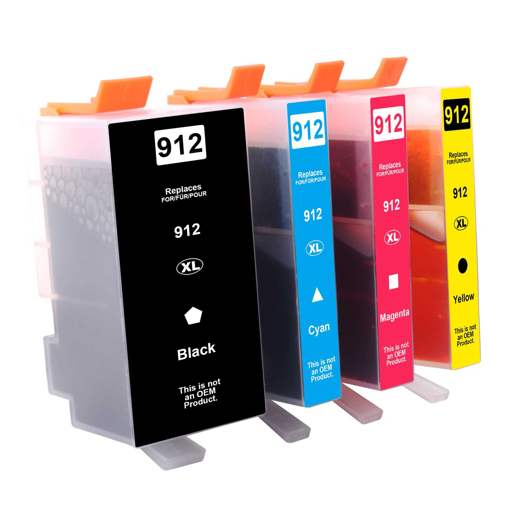 KINGJET 912 912 XL Cartucce D'inchiostro Compatibili Con HP 912 XL 912XL Multipack Hp912 Compatibile Con HP Officejet 8012 8010 8014 Cartucce OfficeJet Pro 8024 8022 8020(nero, Ciano, Magenta, Giallo