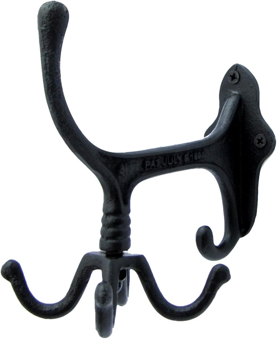 OKSLO Vintage Antique Style Rotating Metal Wall Mount Spinning Coat Hook Hanger Holder