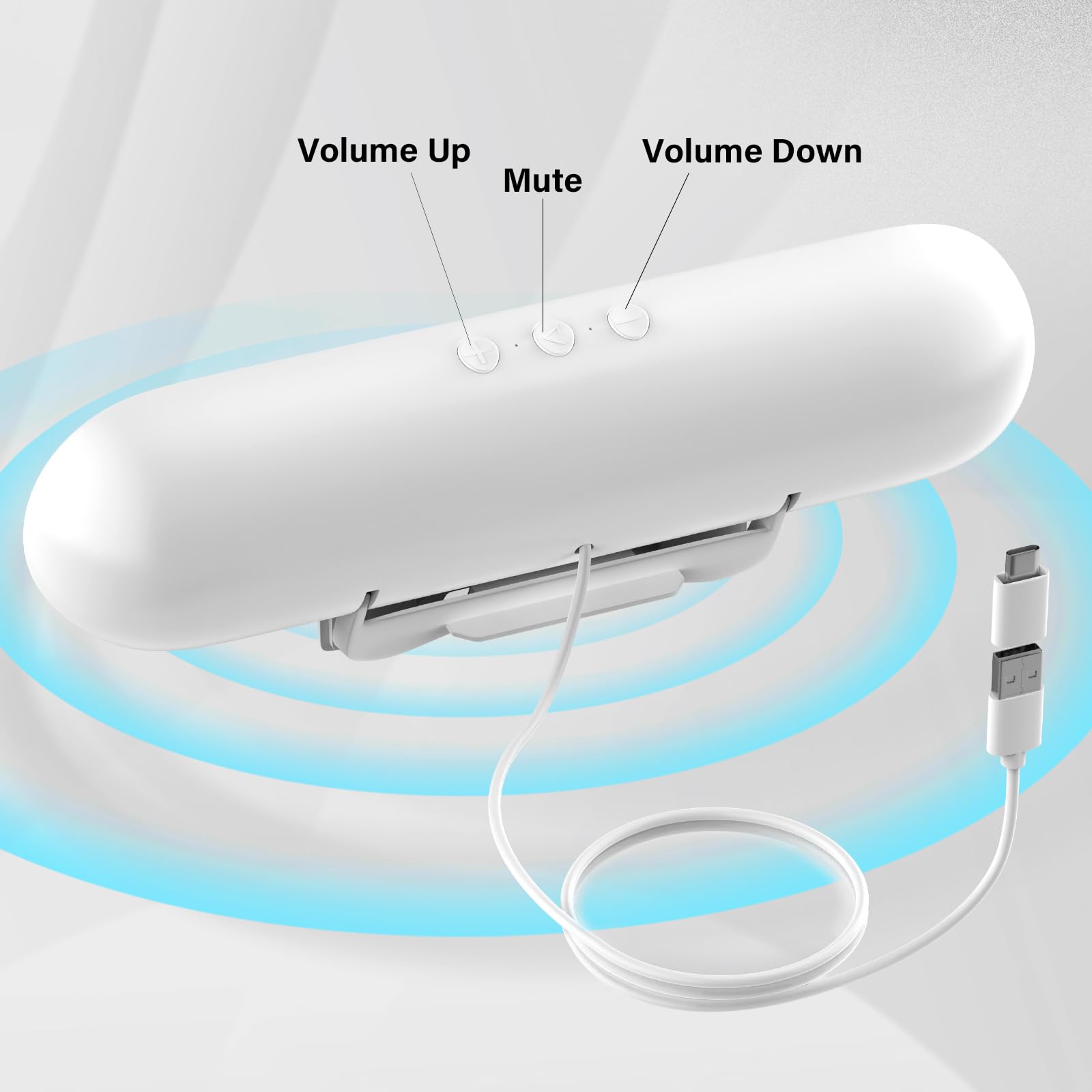 Głośnik do monitora do komputera PC, przenośne głośniki komputerowe USB do komputerów stacjonarnych, laptopów, miniaturowy głośnik, soundbar z klipsem do monitora, funkcja plug and play
