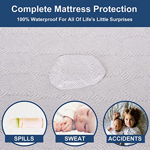 Image of Baby Bassinet Mattress Compatible with Dream On Me /Fisher-Price Baby Bedside Sleeper, Breathable, Premium Foam, Oval Shaped with Removal Waterproof Cover,15 inch x 30 inch x 2''