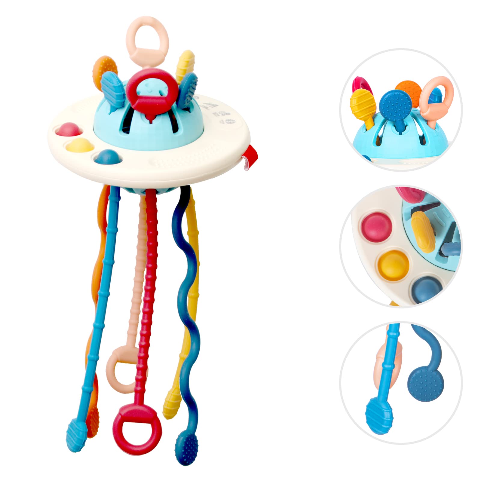 MICKYU Baby Montessori Sensory Toys 6 to 12 Months, Pull String Teething Toy for Toddlers, Early Developmental Travel Toys Gift for Boys Girls