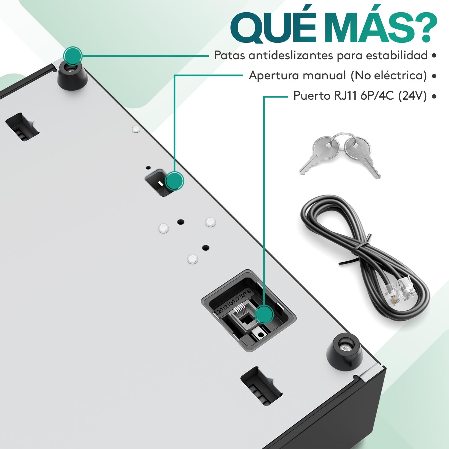 ACROPAQ Cajón portamonedas - Compatible con caja registradora RJ11, 4 compartimentos monedas y 8 billetes, (34 x 33 x 10 cm) Carcasa de metal resistente, Cajón metálico con inserto extraíble