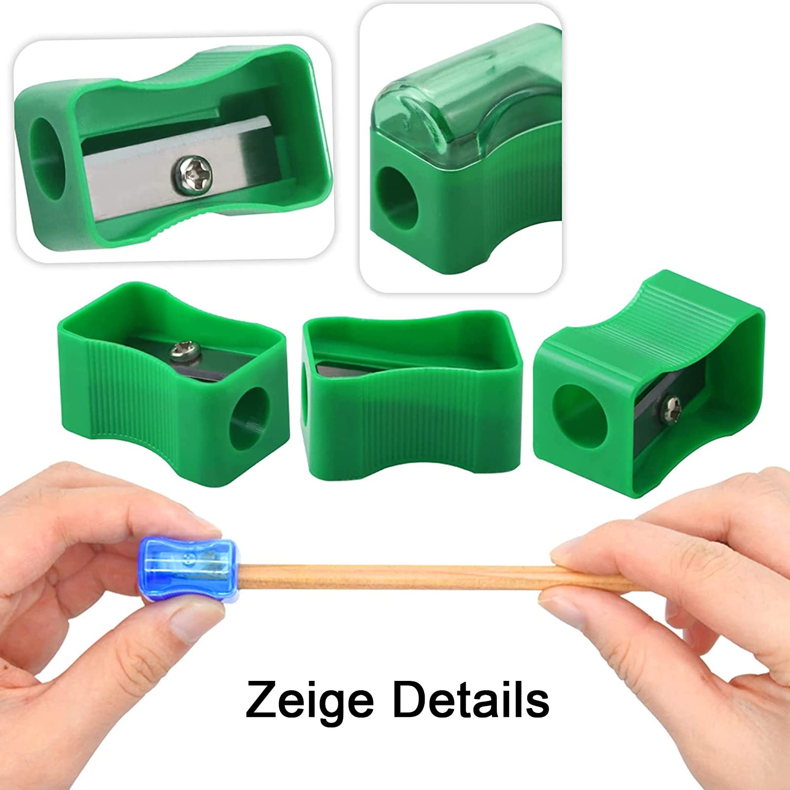 Andibro 24-tlg. Mini-Bleistiftspitzer - 4 Farben, Wiederverwendbar