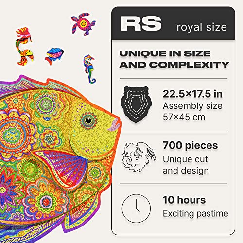 UNIDRAGON Puzzle Originali di Legno - Pesce