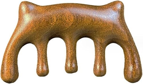 Peine masajeador de cuero cabelludo de madera, estimulador de troncos naturales para el crecimiento del cabello y acupresión, cepillo Gua Sha,