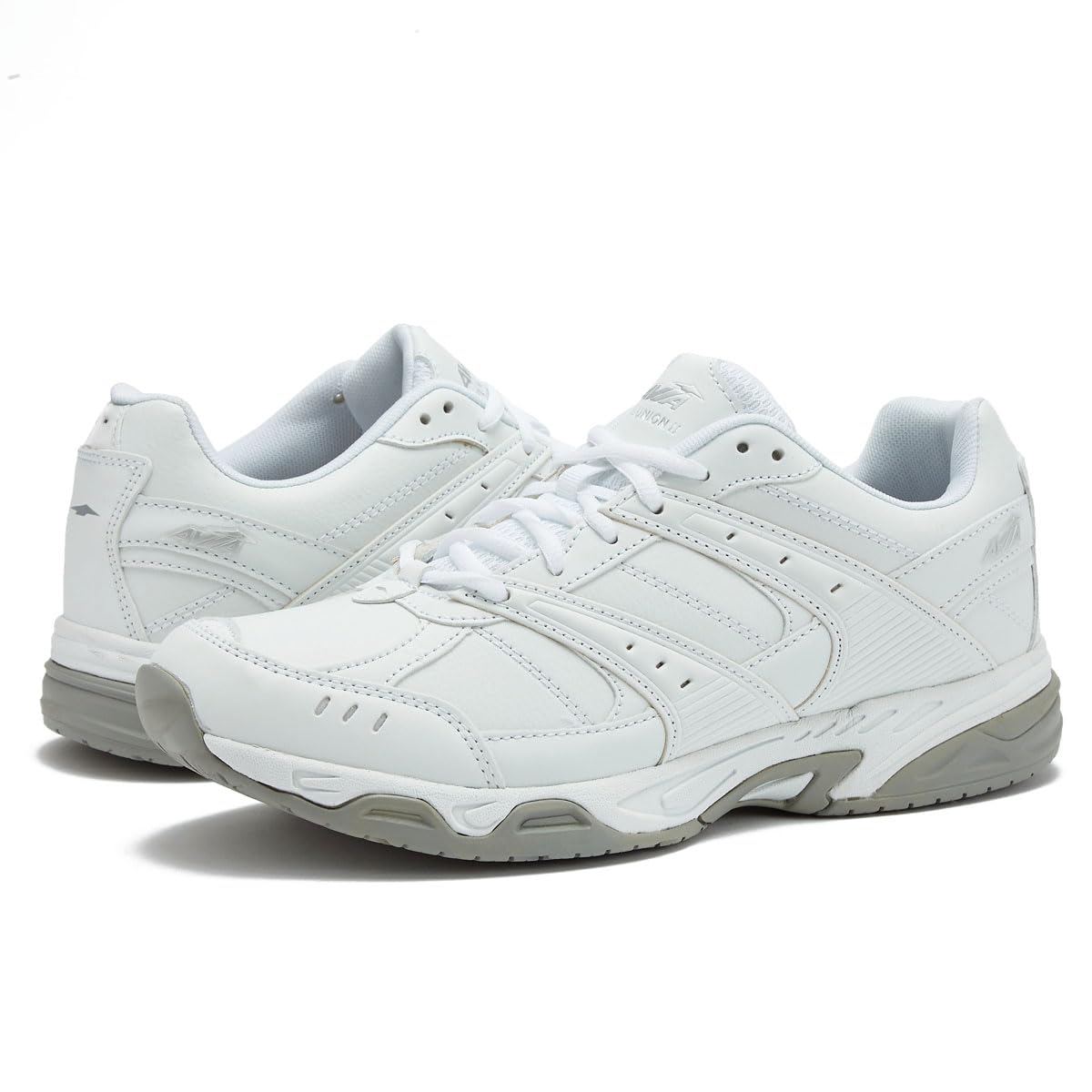 Avi-Union II Non Slip Shoes for Women - Lace Up Comfort Women's Work or Walking Sneakers, Medium or Wide, Black or White