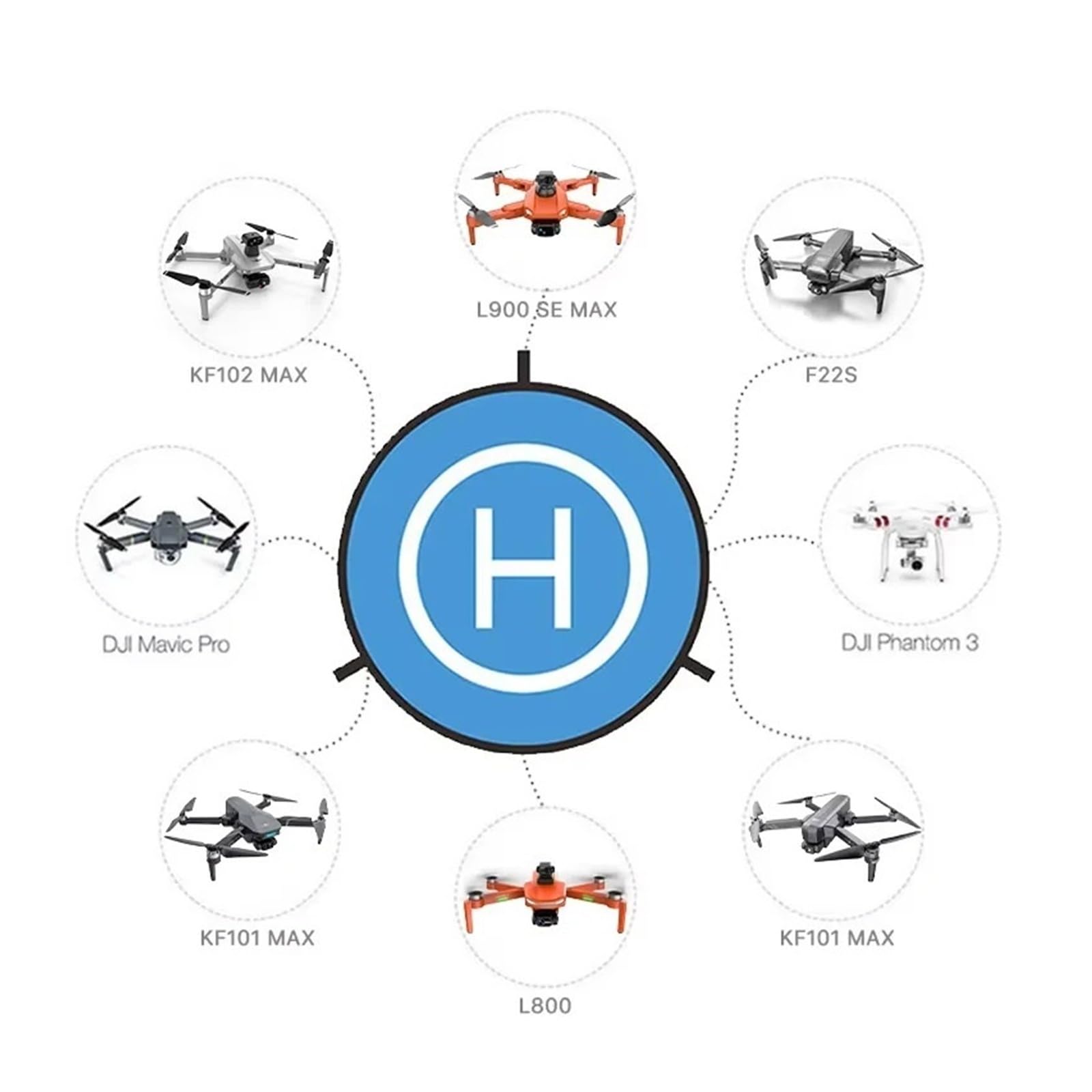 Uniwersalna 55 cm 75 cm składana podkładka do drona, quadcoptera, akcesoria, mata do dronów, quadcoptera, parkingu, szybka, składana, przenośna mata do wypuszczania (55 cm)