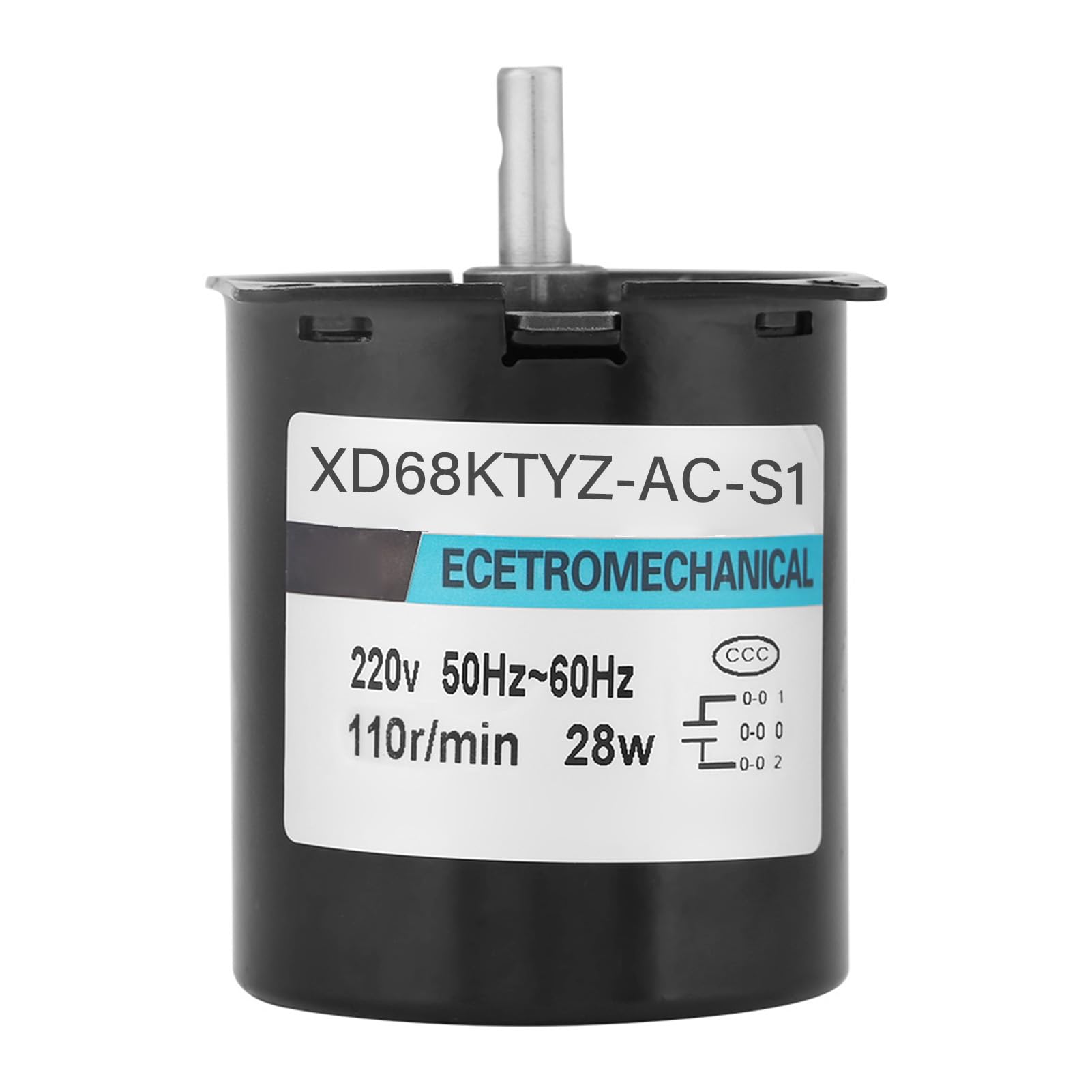Moteur Electrique Synchrone à Engrenages Moteur à Aimant Permanent CW/CCW 68KTYZ AC 220V pour Générateur DIY (110RPM)