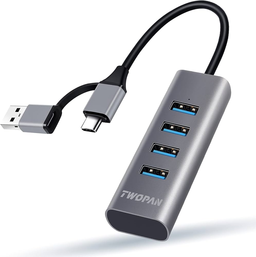 TWOPAN USB 3.0 Hub, Ultra Slim 4 Port USB Data Hub Splitter for 