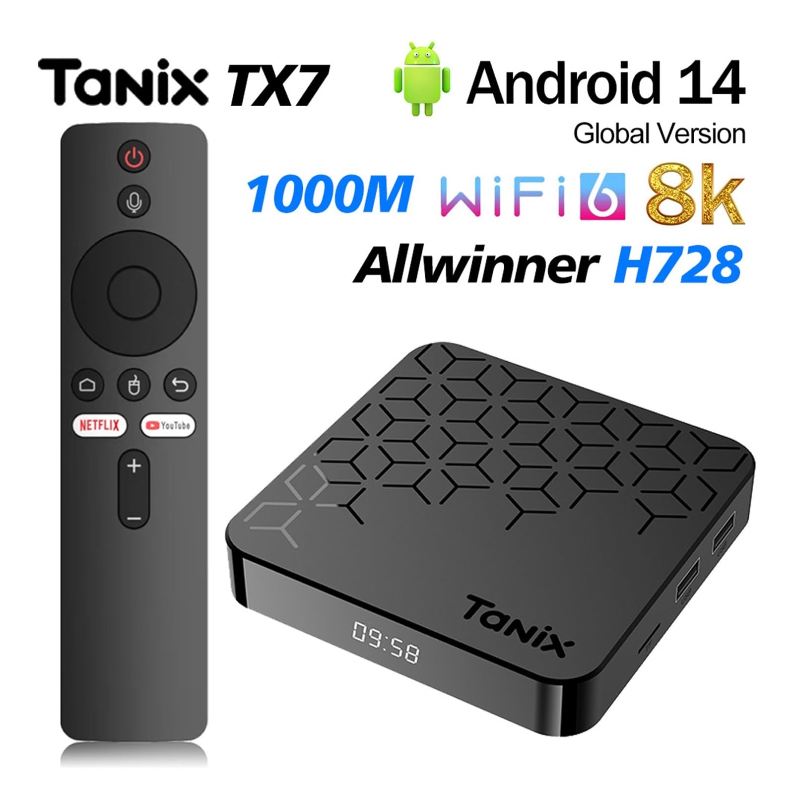 1 Unidad Tanix TX7 14 Dispositivo de TV Inteligente