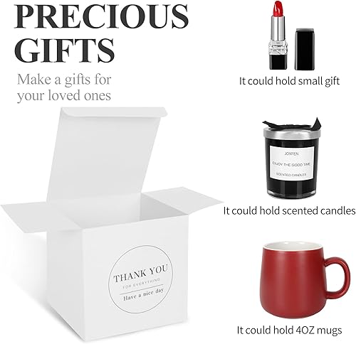 Miniatura 4 de COTOPHER Paquete de 60 cajas de regalo pequeñas de 4 x 4 x 4 pulgadas, cajas de regalo blancas con tapas para regalos, manualidades, recuerdos de