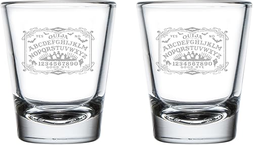 MIP Set of 2 Shot Glasses 1.75oz Shot Glass Gift Ouija Board Halloween