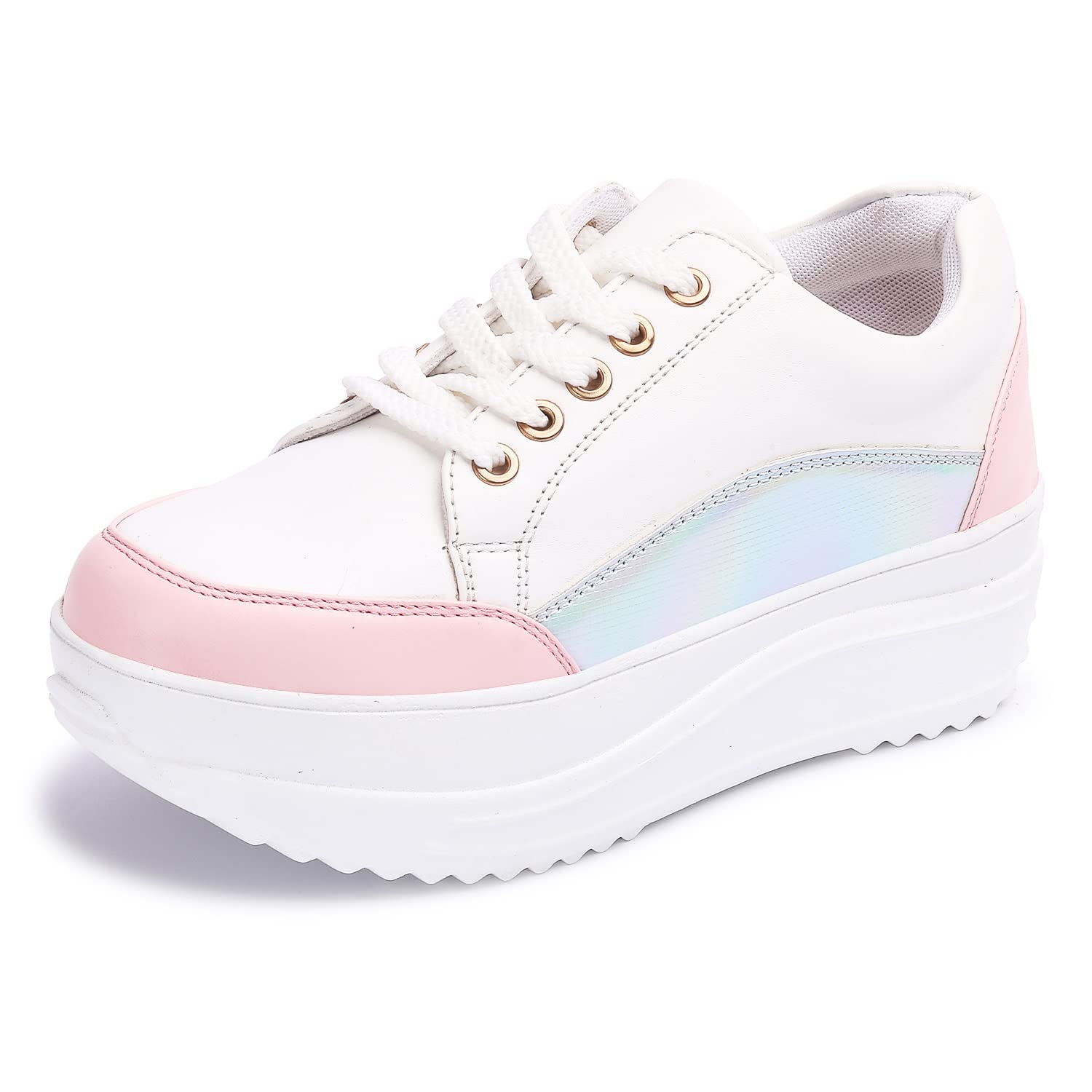Vendoz Women White Multi Sneakers - 37 EU (B0B5VBRVTG) Amazon Price History, Amazon Price Tracker
