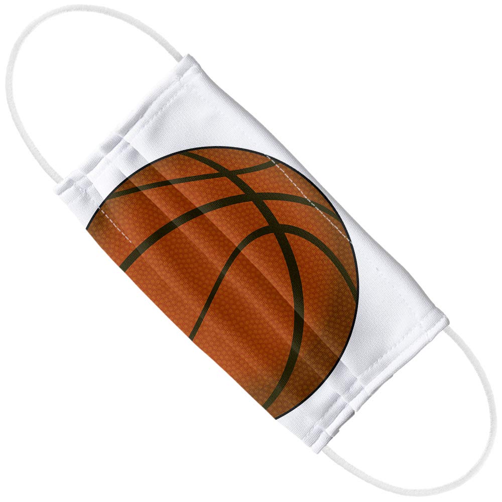 Popfunk Basketball Ball 1-Ply Reusable Face Mask Covering with Adjustable Nose Wire, Unisex