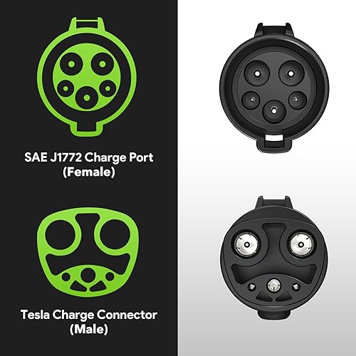 Miniatura 7 de Adaptador de cargador J1772 a Tesla de 80 AMP240 VCA para Tesla Model 3 Y S X-SAE J1772 EV Adaptador de cargador a Tesla Plug Cargador móvil Tesla