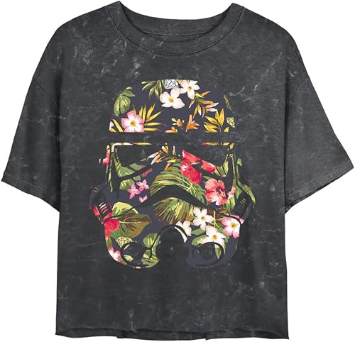 Star Wars Storm Flowers T-Shirt, Noir, L Femme