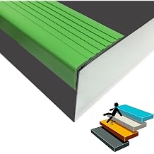 Stair Edge Protector, Rubber Vinyl Stair Nosing, Stair Edging Trim Strips, Stair Nose Molding for Indoor and Outdoor Stairs/Steps/Corners Green