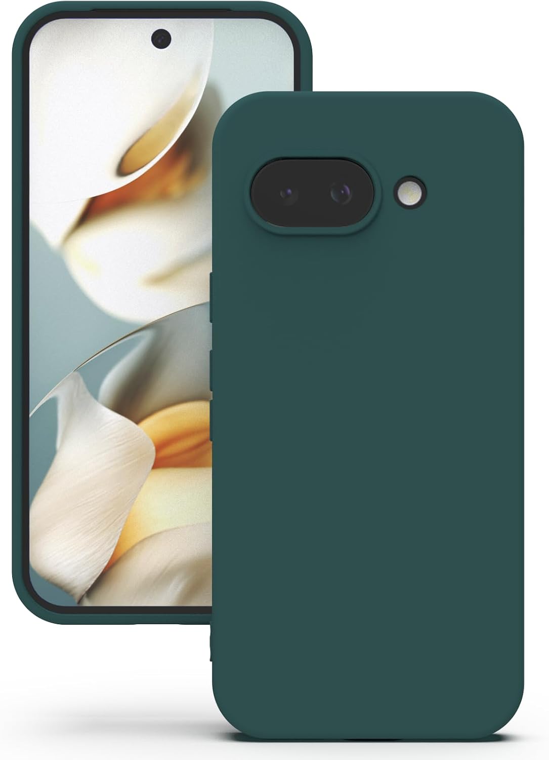 YATWIN Coque pour Google Pixel 9a, Coque TPU Aspect Silicone Liquide avec Doublure, Protection Caméra et Écran 1mm, Fine et Légère, Anti-Rayures, Vert - Amazon product rated Grade B