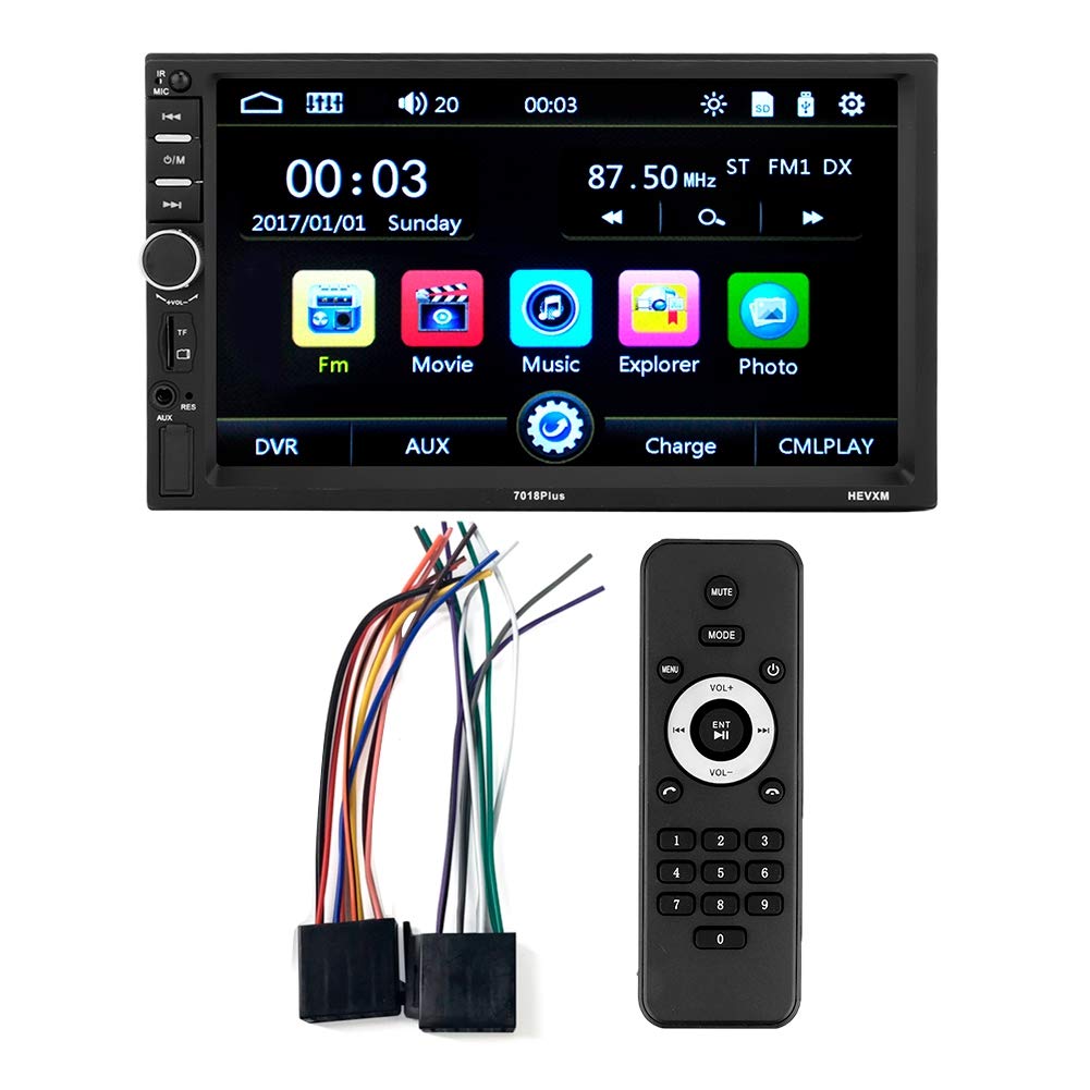 Reproductor MP5 para coche, pantalla táctil HD de 7 pulgadas, Radio FM estéreo, llamada manos libres BT con USB TF