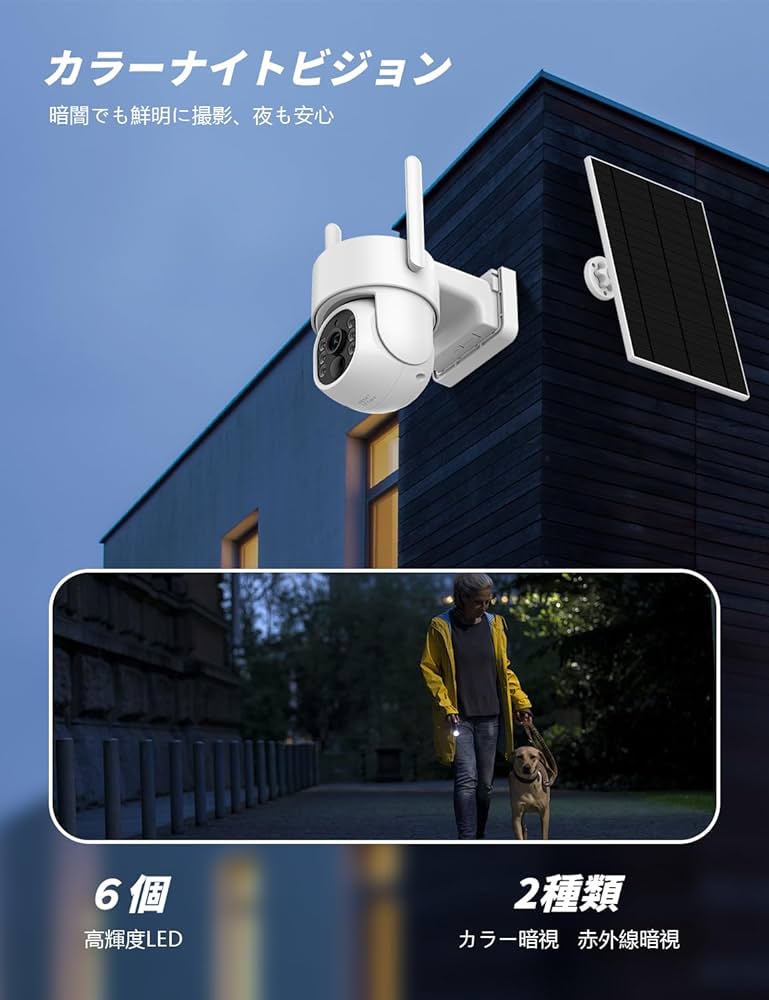 Amazon.co.jp: 【5G/2.4G WiFi対応・400万・ソーラーパネル一体型