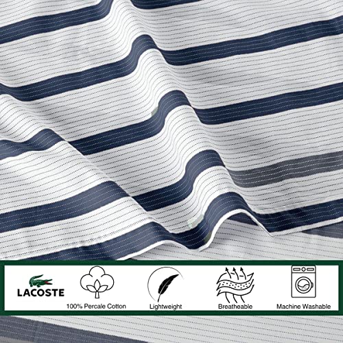 Lacoste 4-Piece Cotton Sheet Set, Archive, Medieval Blue, Full #TOP2