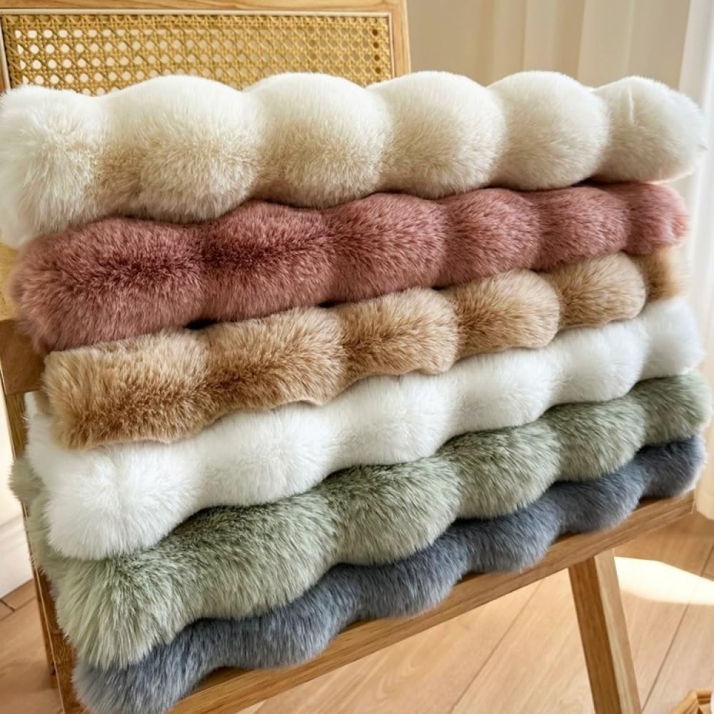 Nyescasa Hochflor Teppich Rund Langflor Wohnzimmer Beige 100cm | Modern Flauschig Weich Runder Kunstfell Teppich für Wohnzimmer Kinderzimmer Schlafzimmer Flur