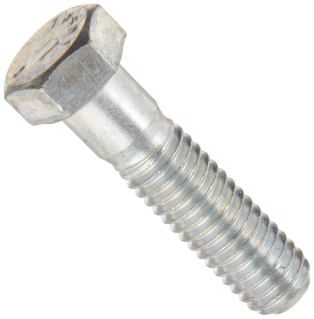 Grade 5 Steel Hex Bolt, Zinc Plated Finish, UNF Threads, Meets ASME B18.2.1/SAE J429 Specifications, 1/2-20 Thread Size, 1 Length, Fully Threaded, Pack of 50