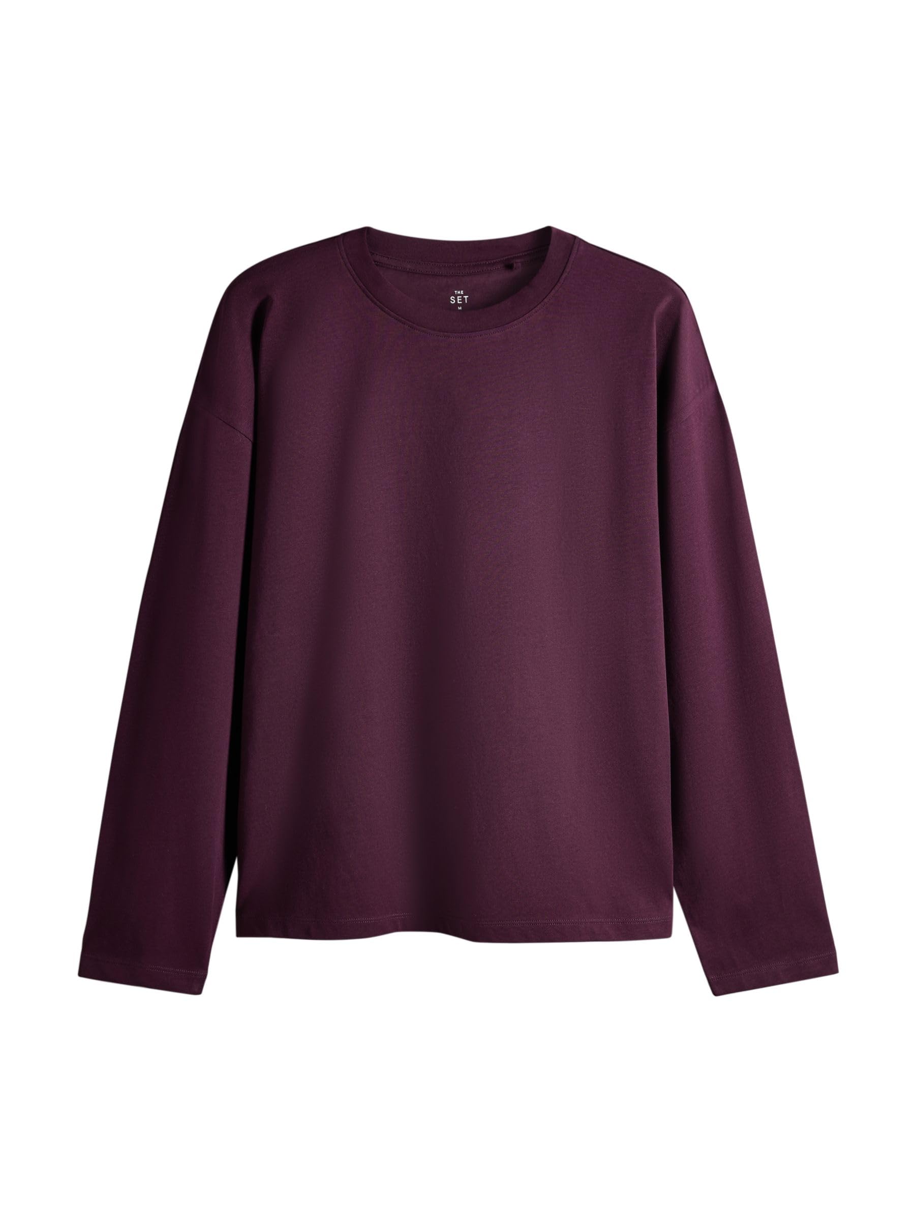 THE SET Femme T-Shirt Essential décontracté à Manches Longues, Lot de 5