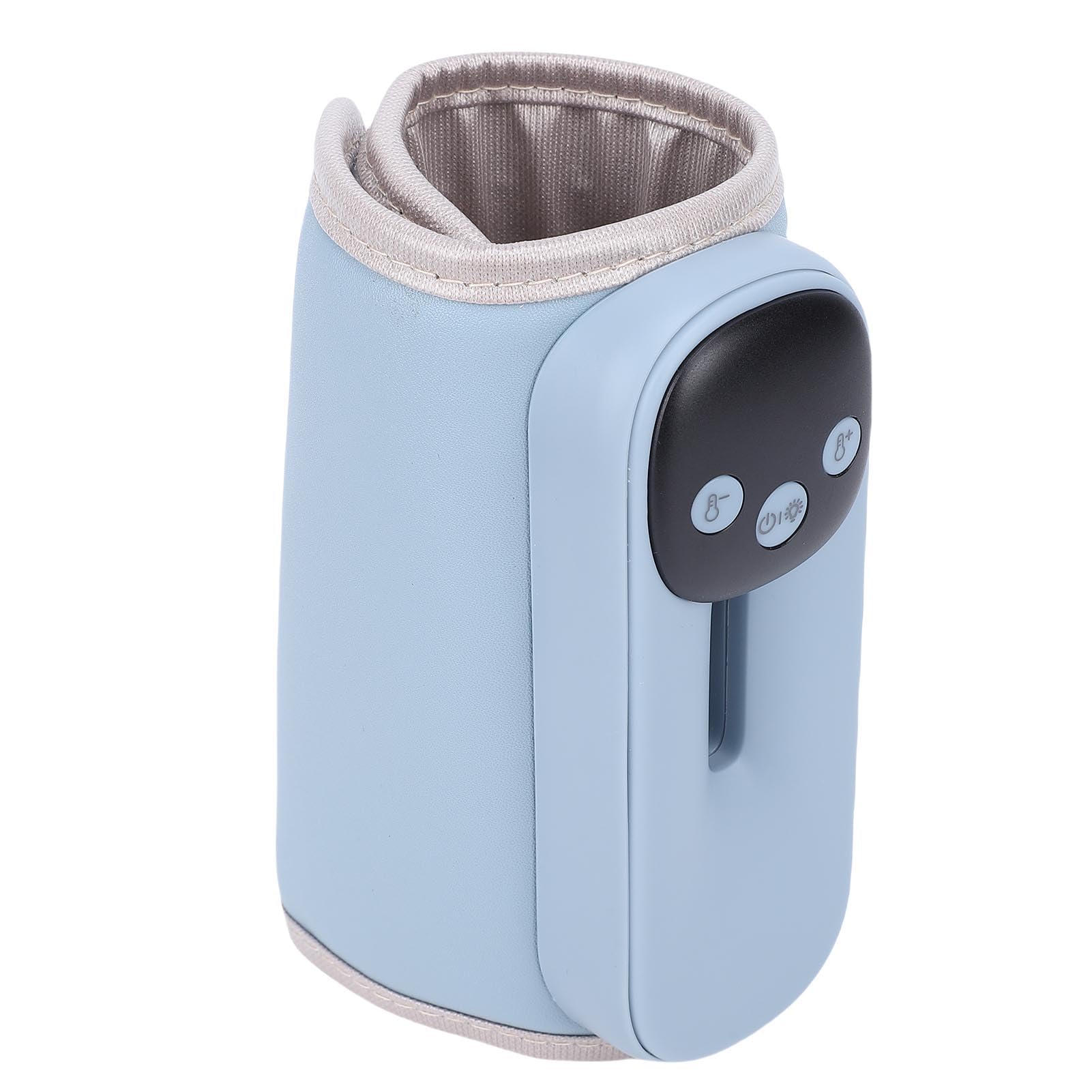 Fabater Calentador de Biberones Portátil Rápido, 11 Ajustes de Temperatura con Función de Memoria, Pantalla LED, Funda Calentadora de Biberones de Leche para Padres que Viajan (BLUE)