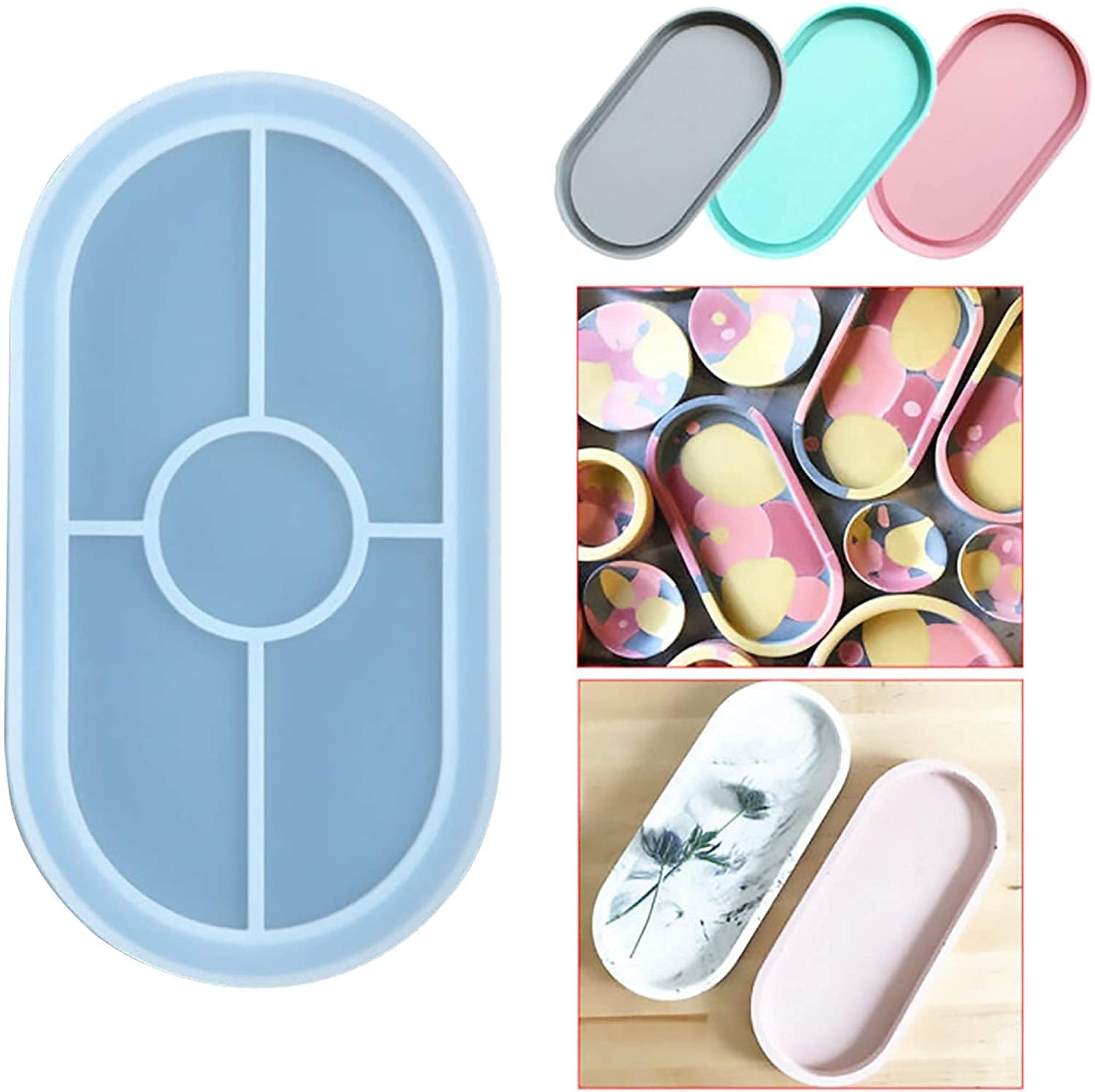 Oytra Resin Oval Tray Mould 8 Inch Silicone Mold for Photo Frame Serving Tray for DIY Casting Crafting Materials Set for Beginners and Artists-image-29