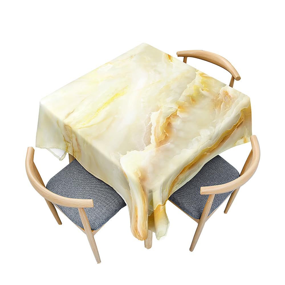 Mateju Nappe De Table Essuyable Anti-Taches, Nappe Carré Lavable, Noël Nappe Taille Au Choix, Pour Salle à Manger, Pique-Nique, Restaurant (90x90cm,Flocons Neige