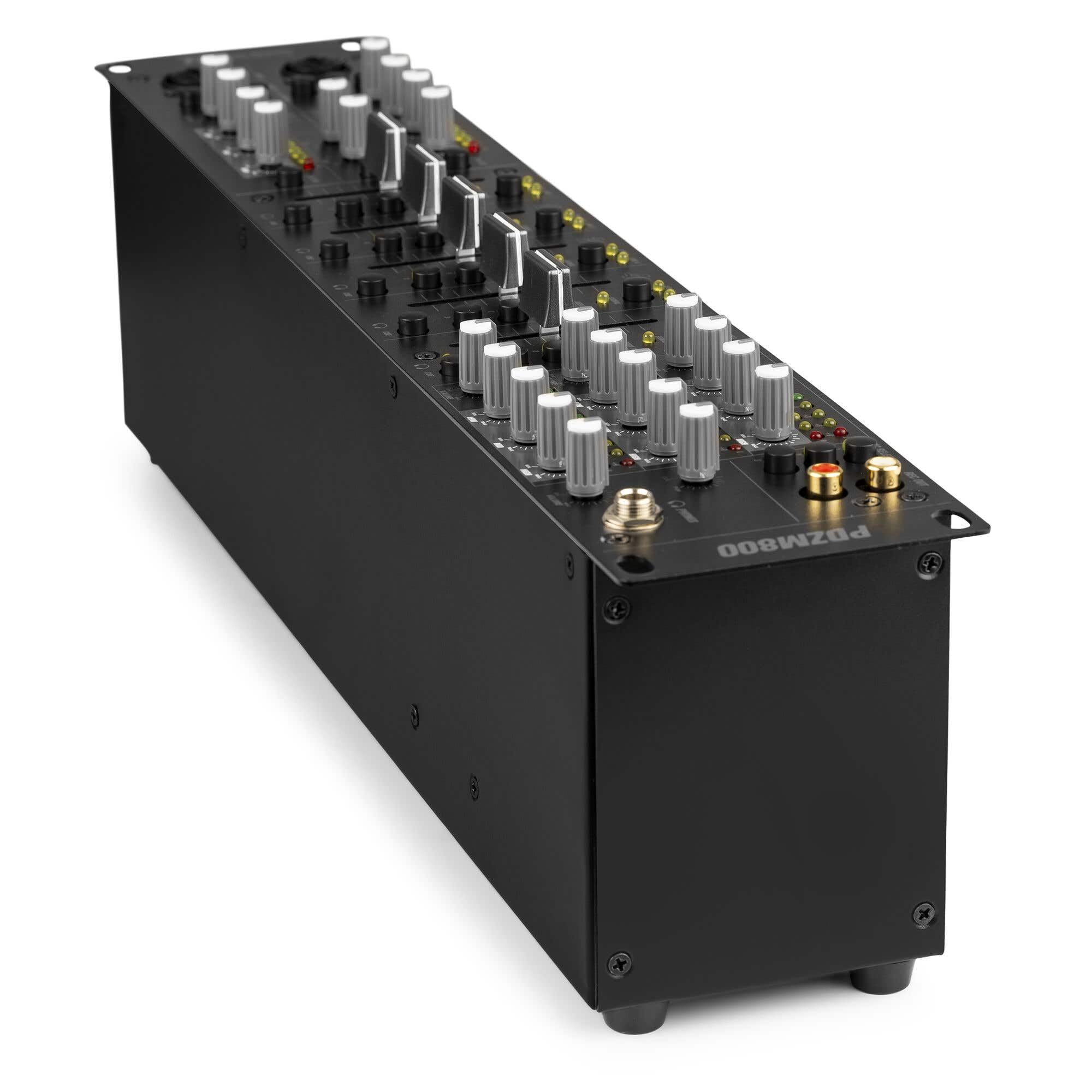 Power Dynamics PDZM800 Audio Mischpult 3-Zonen Mixer für Lautsprecher Installationen - DSP, 5 Input + 2 MIC Input Kanäle, Talkover, CUE, 19" Rack 2U, XLR, Klinke, +48V Phantom