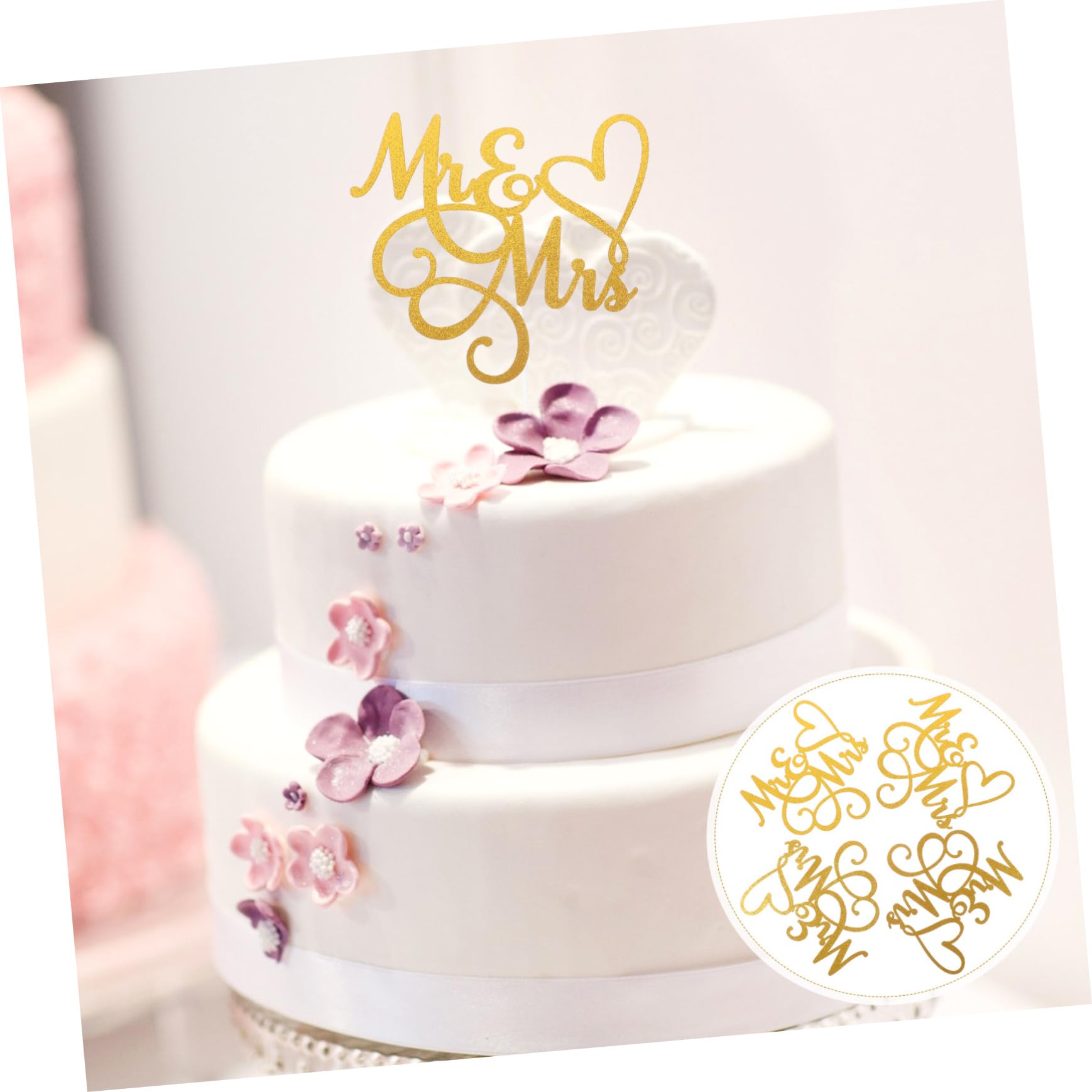 PRETYZOOM 5 Set Decorazione della Torta Compleanno Topper per Torta Cake Topper Matrimonio Topper Torta Matrimonio di Torta Festiva Decorazioni per Cupcake da Festa Carta 10 Pezzi * 5