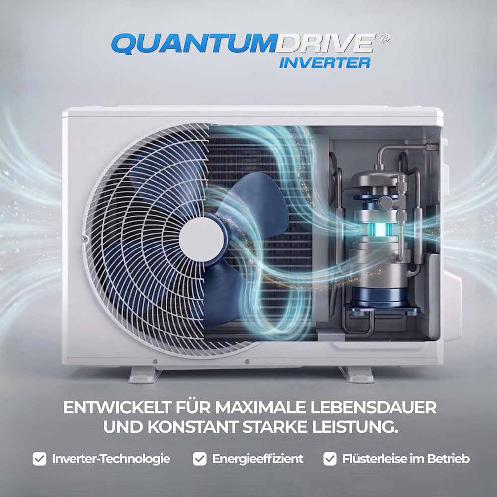 Kältebringer Split Klimaanlage Quick Connect - 12000 BTU (3,5 kW) - Klimagerät mit Heizfunktion, WiFi & App, bis 55qm, sehr leise - 5m Kupferleitung, Kältemittel R32, Montagematerial, Wandhalterung