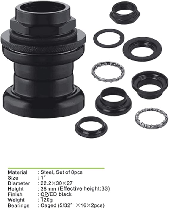 Bicycle Headset 1 Threaded 8pcs