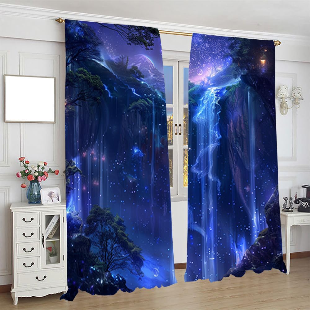 Amazon.com: Brebasf Fantasy Galaxy Star Print Waterfall