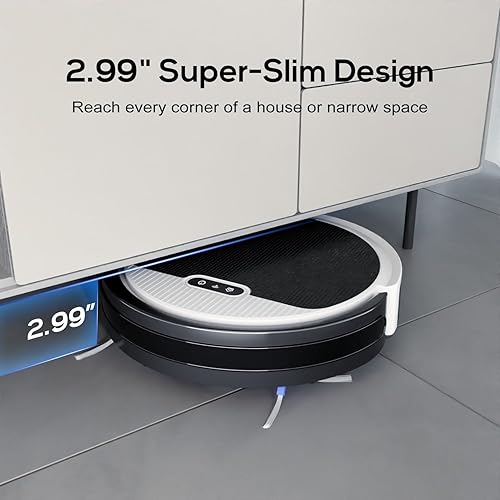 Miniatura 6 de V3 Robot aspiradora y trapeador, limpiador combinado 3 en 1 para el hogar con pelo de mascotas y suelo duro, succión de 5000 Pa, tiempo de