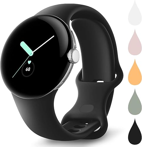 BMINEN Correas compatibles con Google Pixel Watch correa deportiva de silicona suave para hombres y mujeres transpirable ligera impermeable repuesto