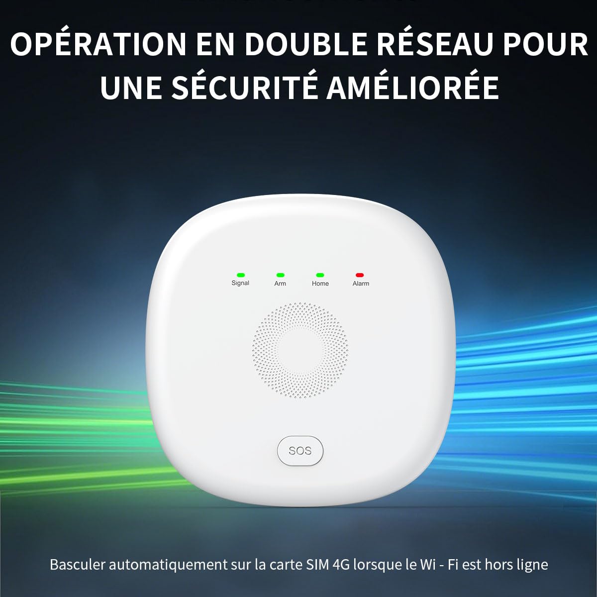 PGST Allarme Casa Senza Fili,GSM 4G/Wi‑Fi Sistema Allarme Casa con Tastiera, Sensori Porta e Sensori di Movimento, Avvisi istantanei tramite App,Compatibile con Alexa e Google