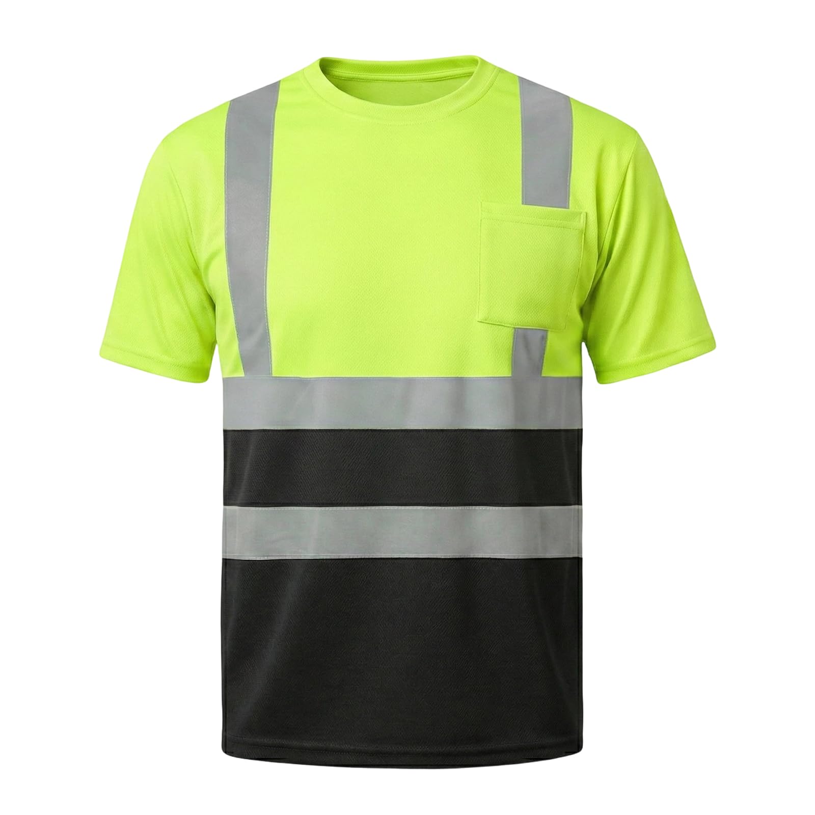 HYCOPROT Hi Vis Safety Shirts Short Sleeve High Visibility Reflective Shirt for Men Women Class 3 Construction T Shirt Work T-shirts Clothes for