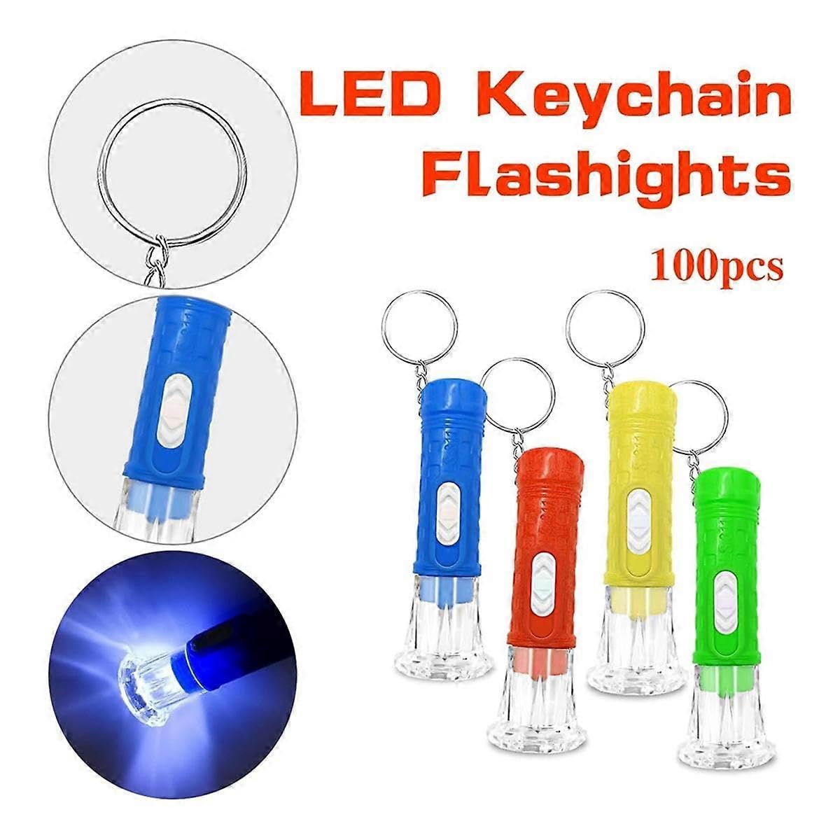 100 szt. Mini latarka brelok luzem mini brelok LED małe latarki dla dzieci dorosłych piesze wycieczki kemping nadziewarki dom