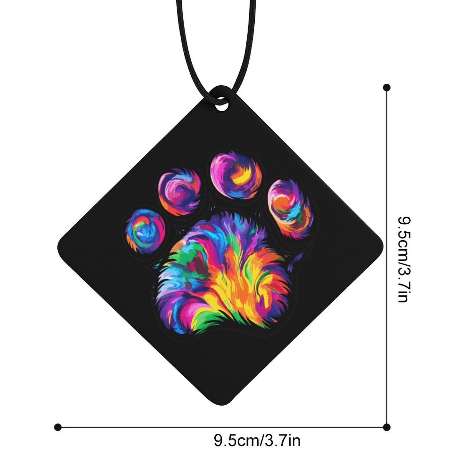 Tie Dye Dog Paw Car Air Freshener Hanging Aromatherapy Tablets for Car Accessories Rhombus