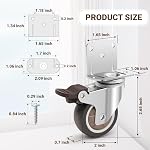 Nefish Side Mount Casters 2 Inch L-Shaped Small Rubber Caster Set of 4 with Load Capacity 600 LBS, Ball Bearing 360 Degree Plate Swivel Castors Wheel for Furniture, Baby Bed, Kitchen, Cabinet, Table