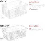 Orgneas Freezer Organizer Bins, Vertical Sides Wire Freezer Baskets for Upright Freezer, Chest Freezer Organizer Deep Freezer Storage Containers for Foods, Snacks, Vegetables, Fruits, Set of 6