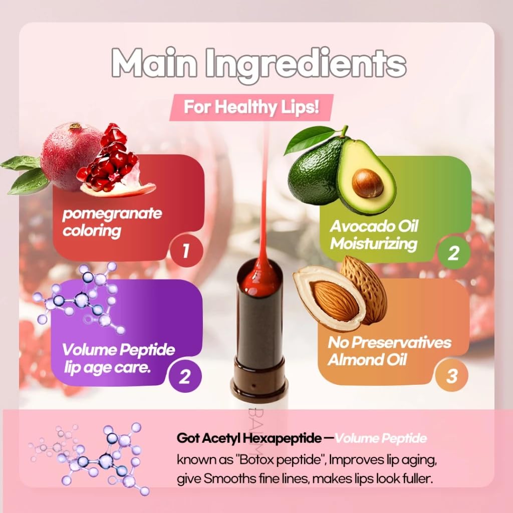 Lux Triple Lip CURE Glossy Balm HERA (Pink Red) (0.17oz) 4 million units sold in Korea, Natural Tinted Korean Lip Balm, Petroleum/Paraben Free, Lip Butter,lip balm hydrating