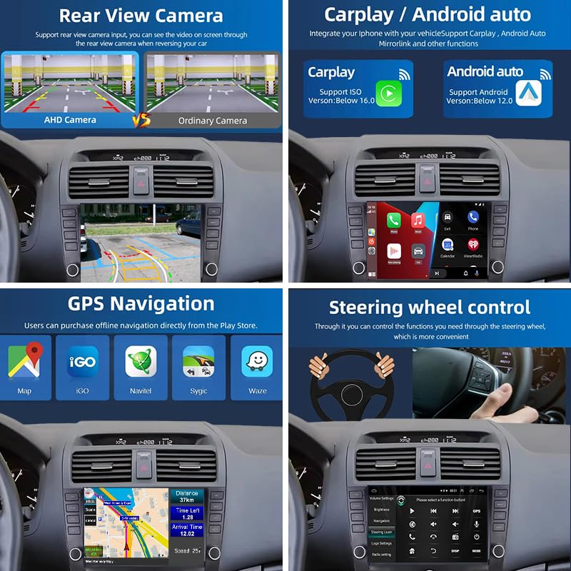 Autoradio Android pour Accord 7 2003-2007 avec écran tactile 9 pouces et Bluetooth - 5