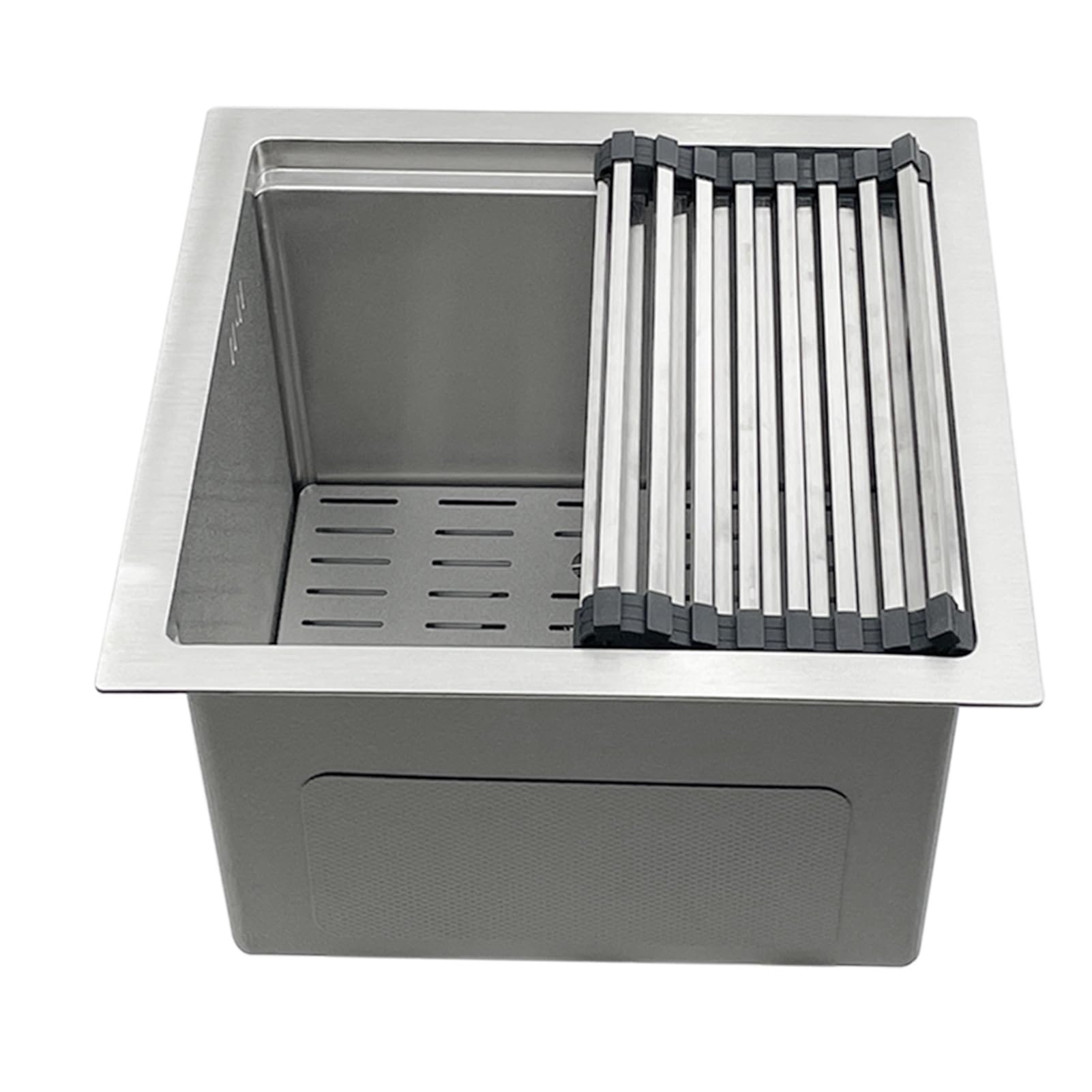 Petit évier de cuisine encastrable 45 cm cuve carrée multifonctionnelle
