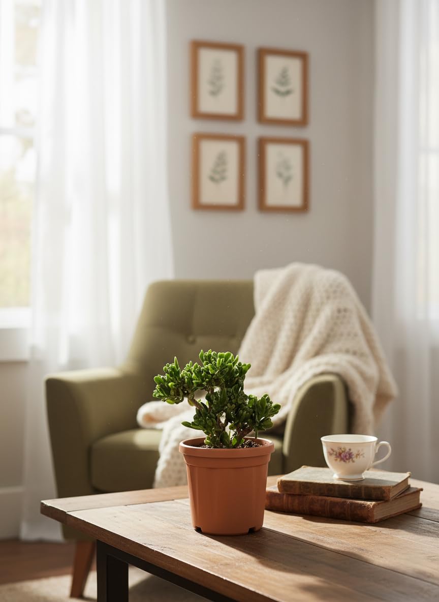 Vandas Crassula Hobbit – Pianta Grassa Succulenta Perenne | Vaso Diametro 20 cm, Altezza 45 cm | Foglie Tubolari con Sfumature Rossastre e Fiori Bianchi | Made in Italy